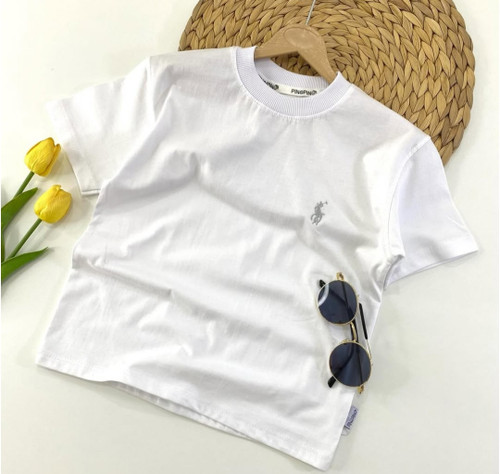 تیشرت تک رنگ پولو رنگ سفید