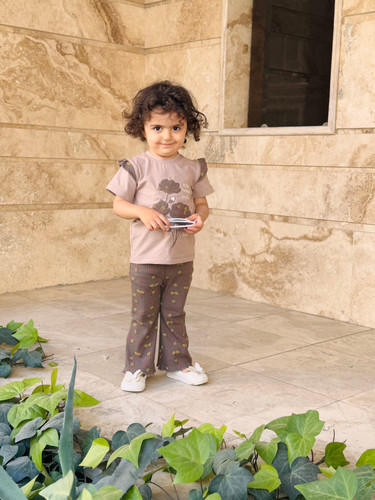 ست راحتی شلوار بوتکات گلدوزی شده مناسب ۷ ماه تا ۹ سال